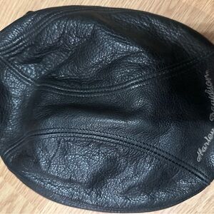 Harley-Davidson Black Leather Newsboy Hat